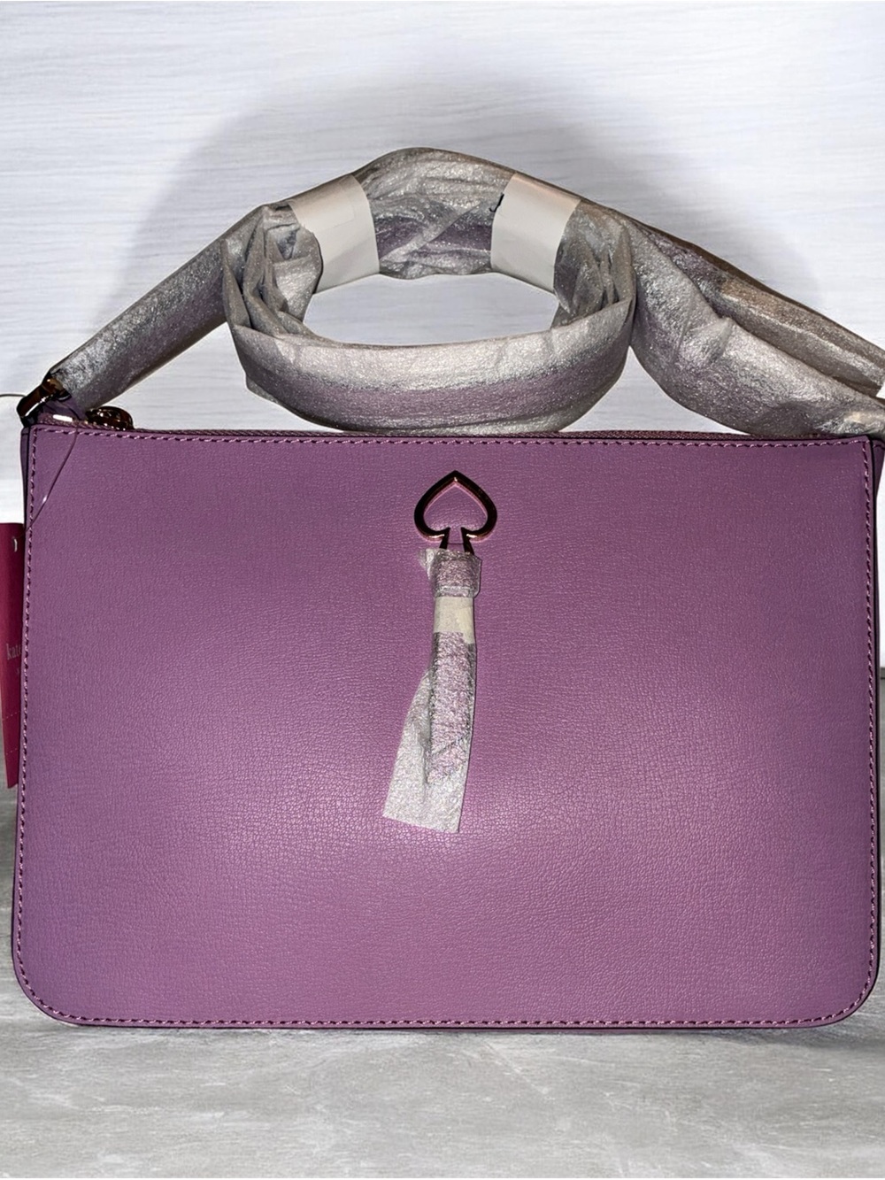 NWT Kate Spade Adel Medium Top Zip Crossbody Bag Purple Valerian Leather - Picture 2 of 6